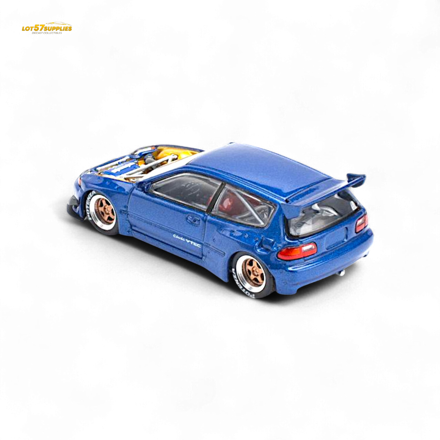 Pop Race Pandem Civic EG6 Metallic Blue 1:64