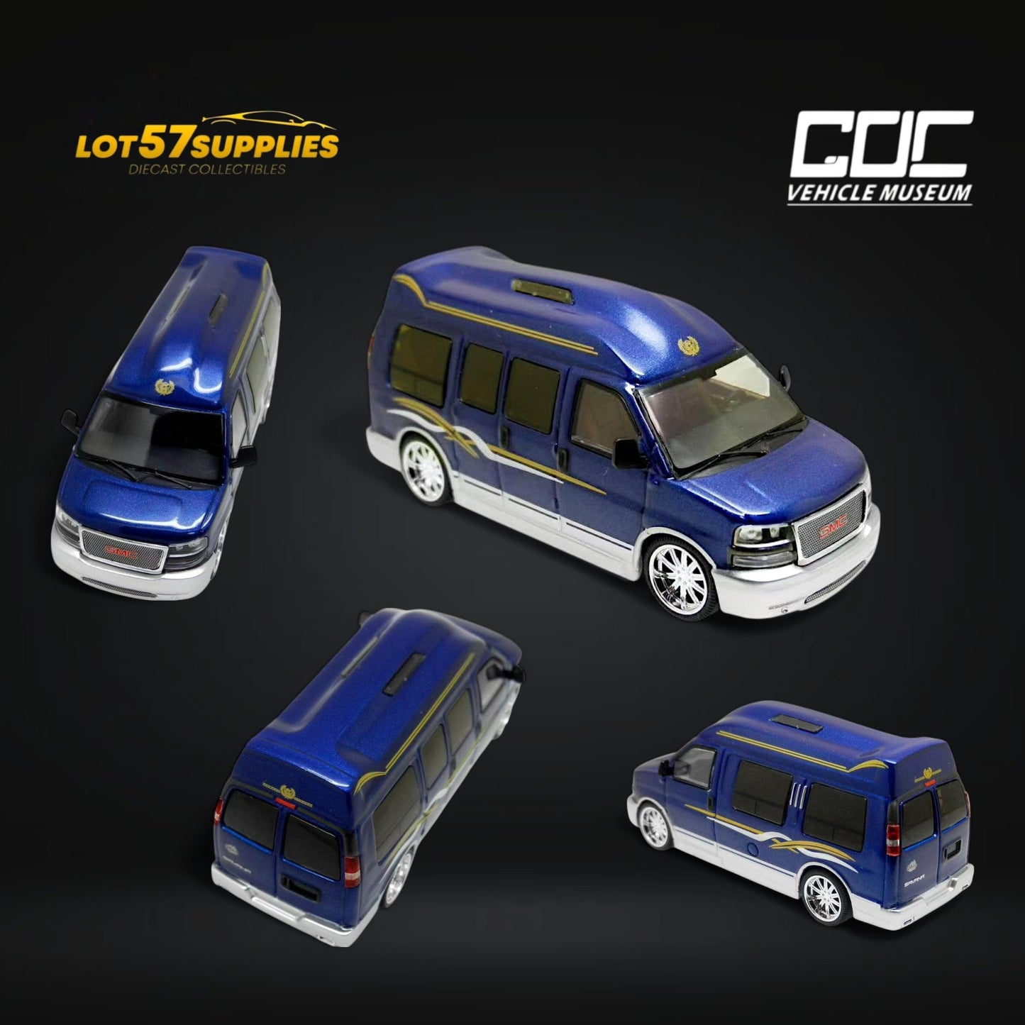 GOC GMC Savana Blue Silver Edition 1:64
