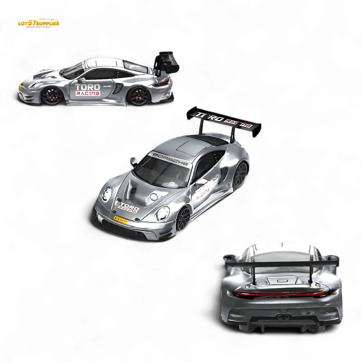 Star Race Porsche 911 GT3 Matte Silver 1:64