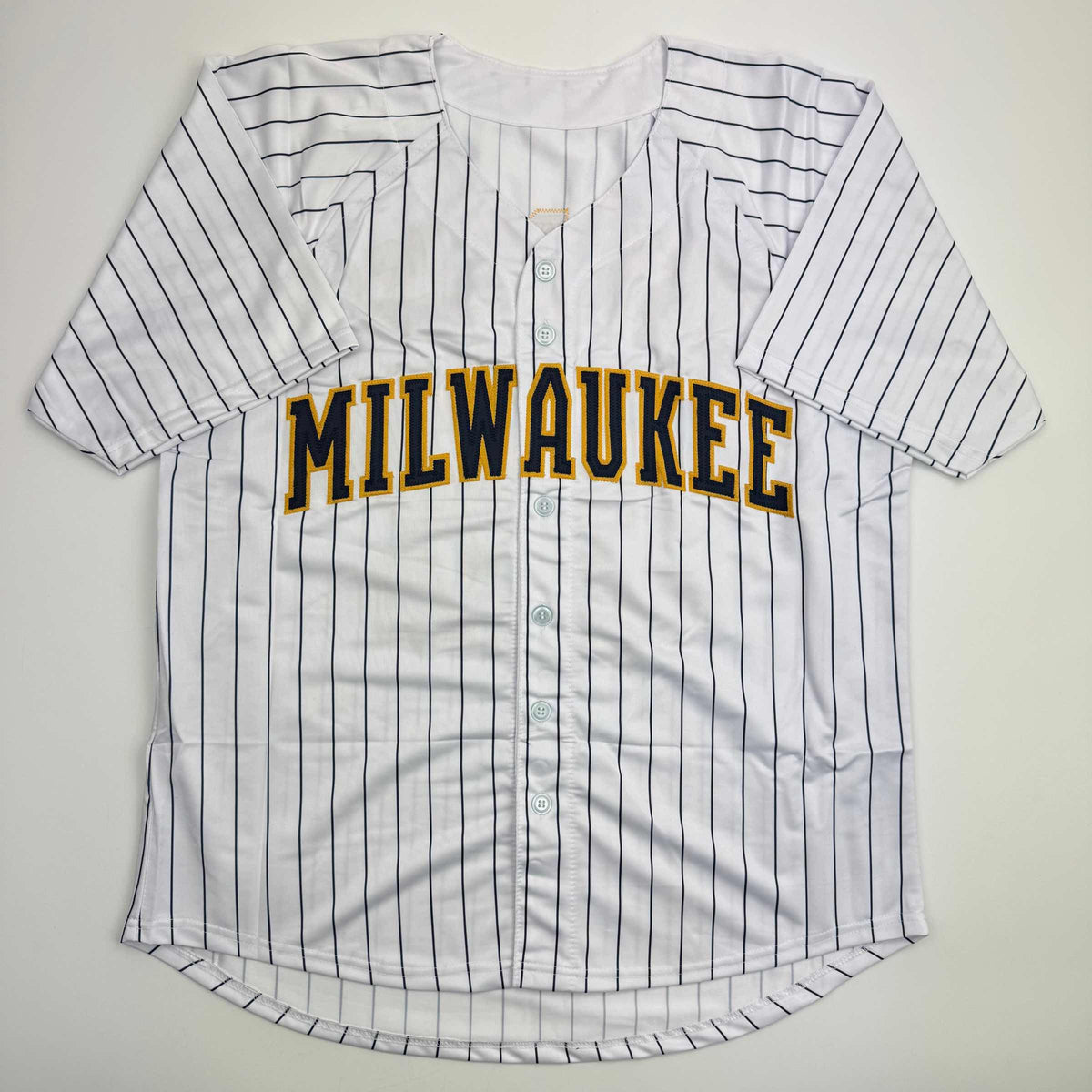 Autographed/Signed Jacob Misiorowski Milwaukee Pinstripe Baseball Jersey JSA COA