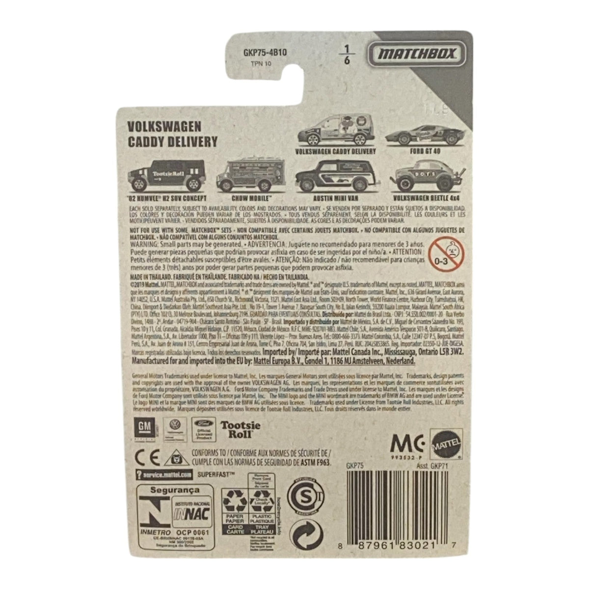 Matchbox Volkswagen Caddy Delivery "Tootsie Roll Pops" - Matchbox Candy Series 1/6