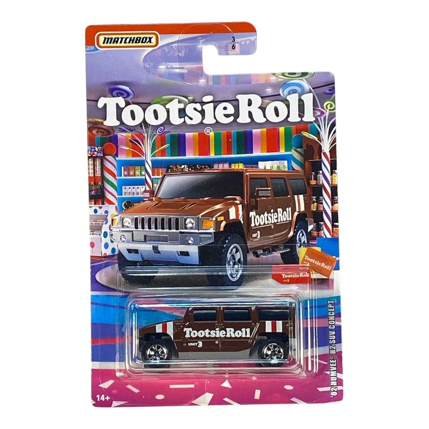 Matchbox '02 Humvee H2 SUV Concept "Tootsie Roll" - Candy Series 3/6