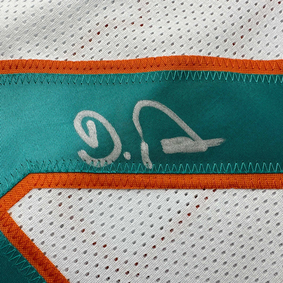 Autographed/Signed De'Von DeVon Achane Miami White Football Jersey Beckett BAS COA