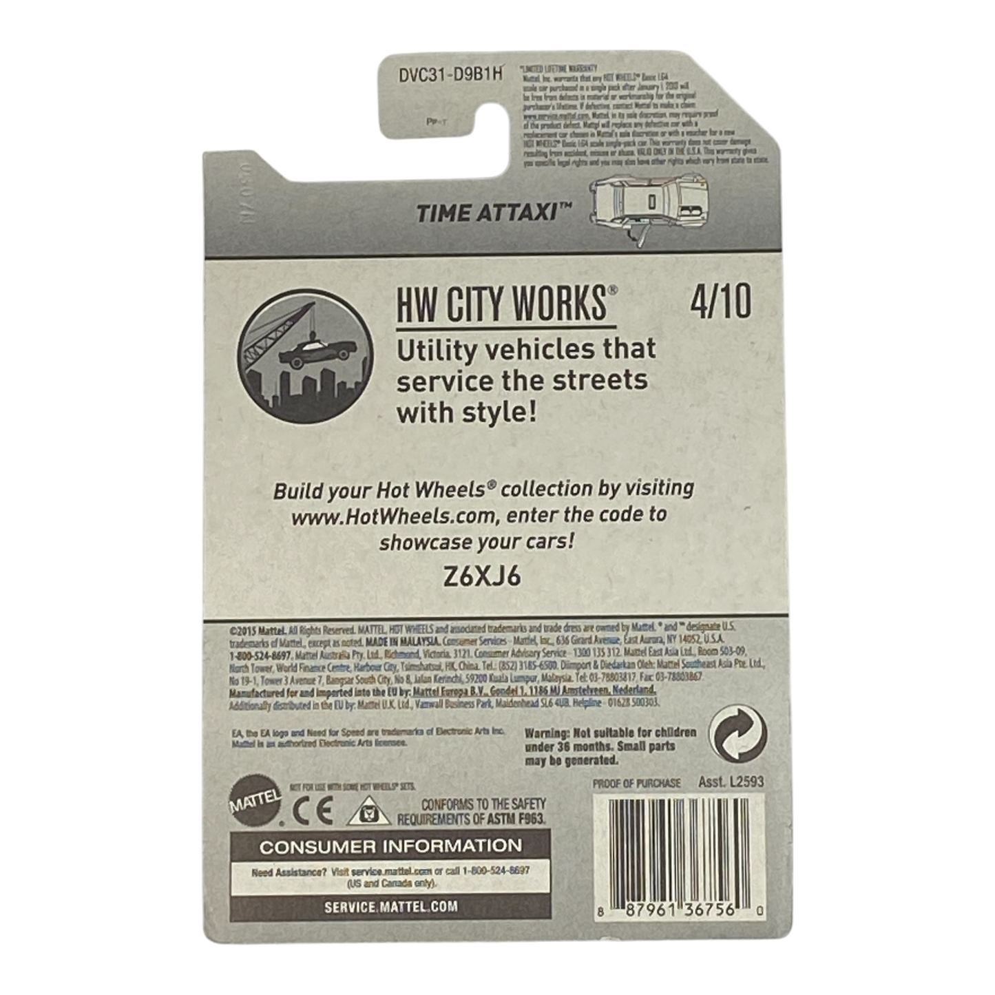 Hot Wheels Time Attaxi | City Works Series 4/10