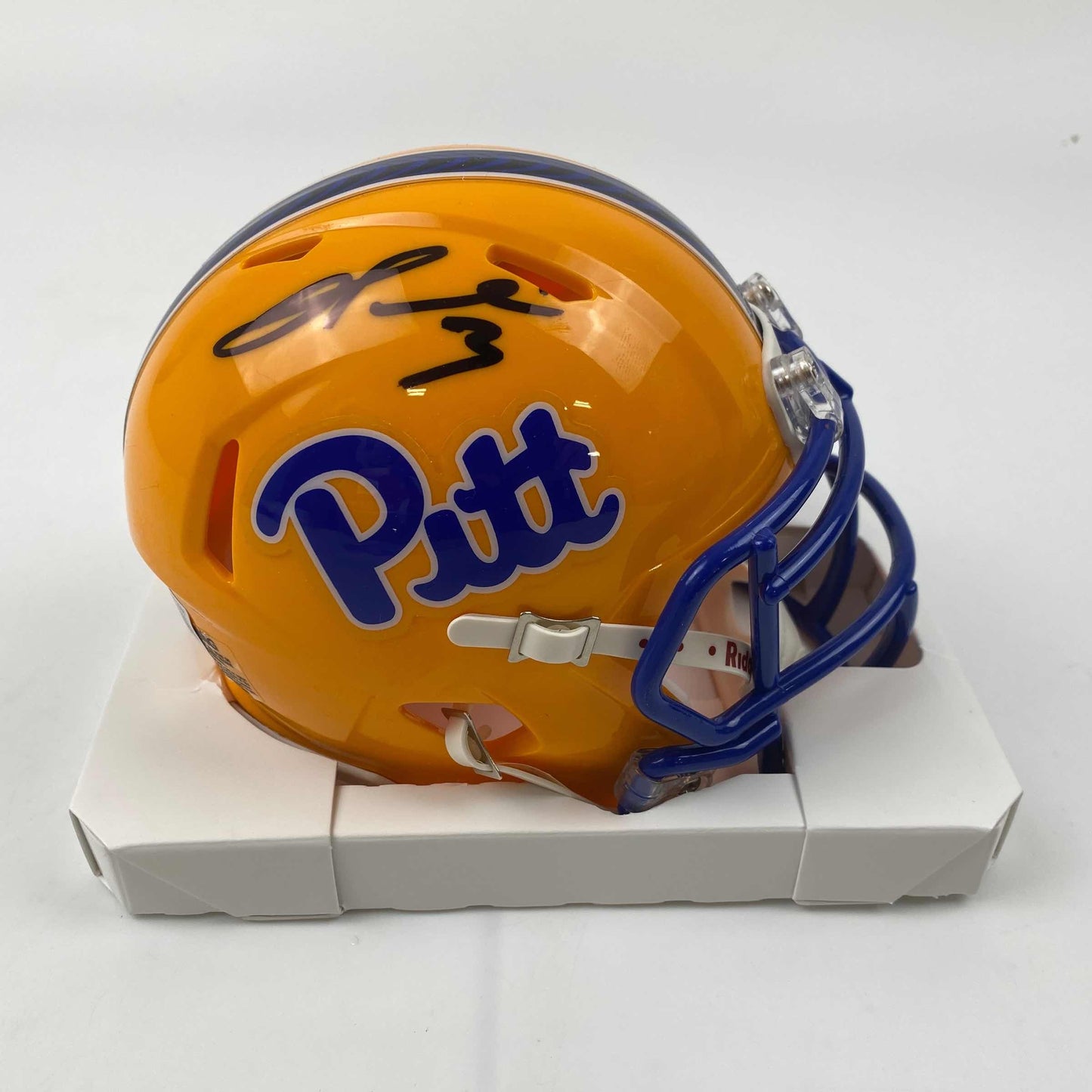 Autographed/Signed Damar Hamlin Pittsburgh Panthers Mini College Football Helmet Beckett BAS COA