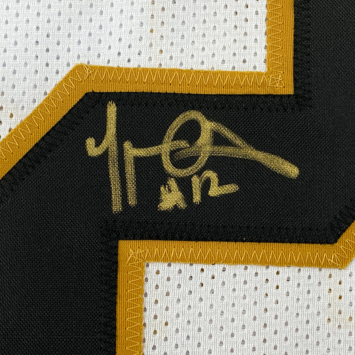 Autographed/Signed Marques Colston New Orleans White Football Jersey JSA COA