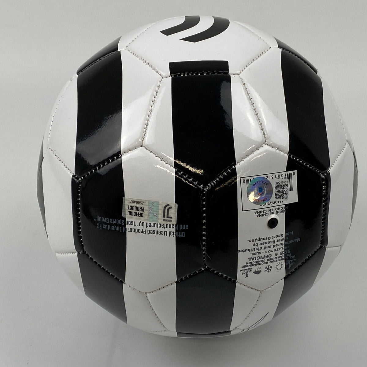 Autographed/Signed Cristiano Ronaldo Juventus Black/White Soccer Ball Beckett BAS COA