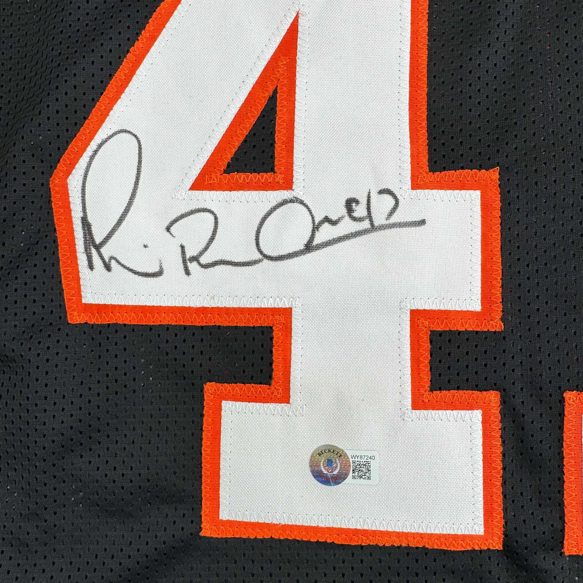 Framed Autographed/Signed Michael Irvin 35x39 Miami Black College Football Jersey Beckett BAS COA
