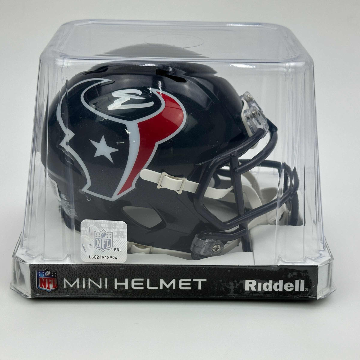 Autographed/Signed Stefon Diggs Houston Texans Mini Football Helmet Beckett BAS COA