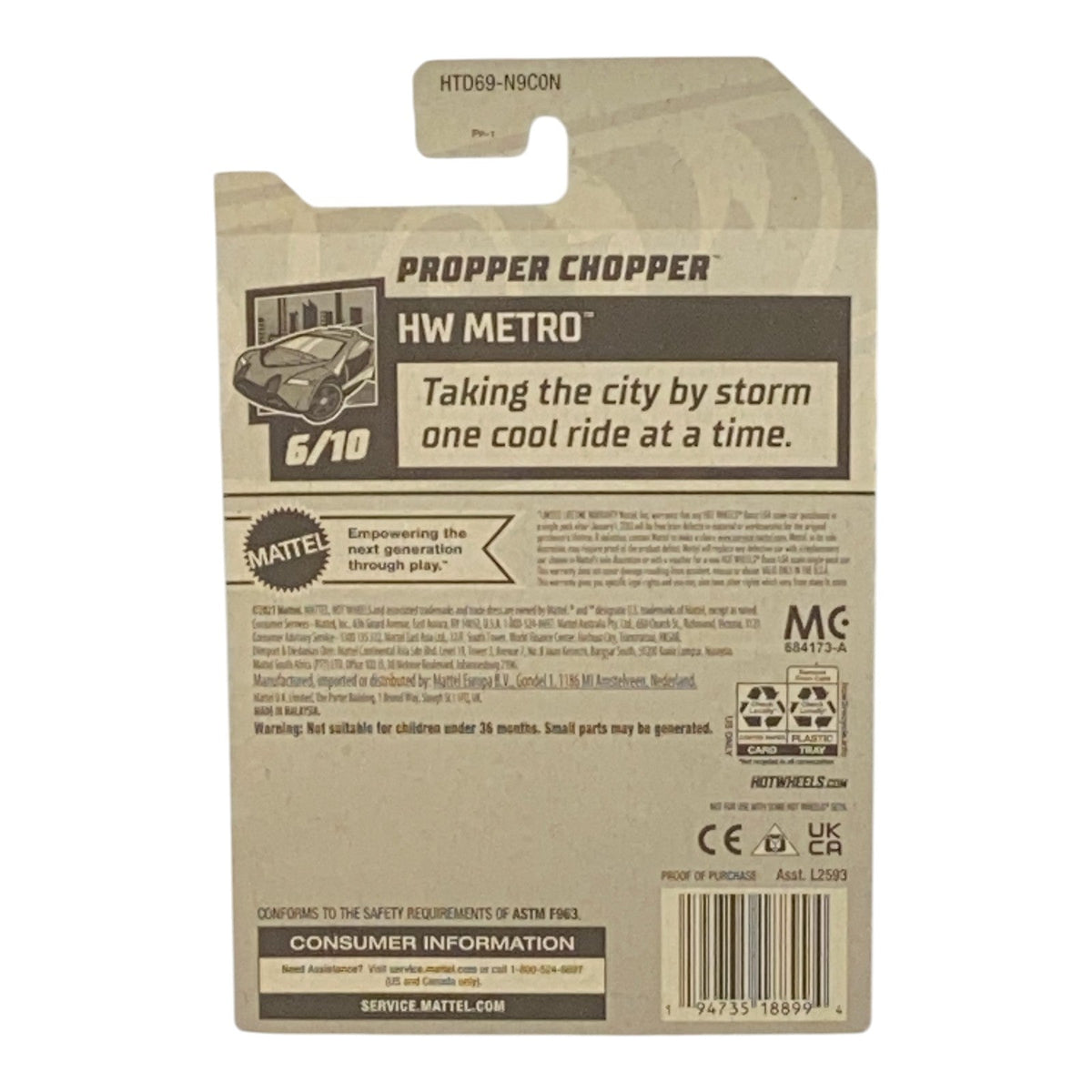 Hot Wheels Propper Chopper - Metro Series 6/10