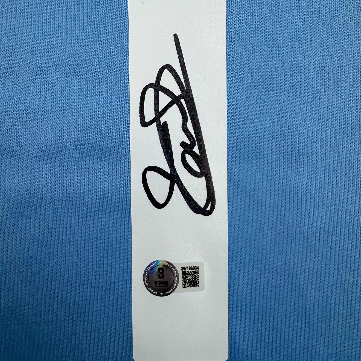 Autographed/Signed Thibaut Courtois Real Madrid Blue Soccer Jersey Beckett BAS COA