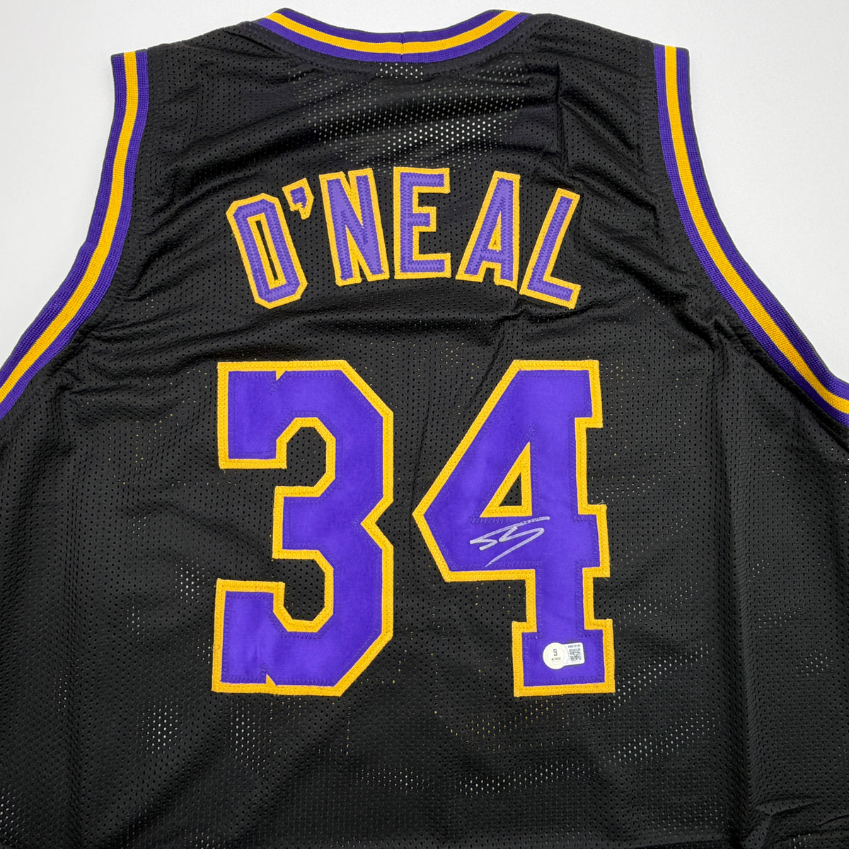 Autographed/Signed Shaquille Shaq O'Neal Los Angeles LA Black Basketball Jersey Beckett BAS COA