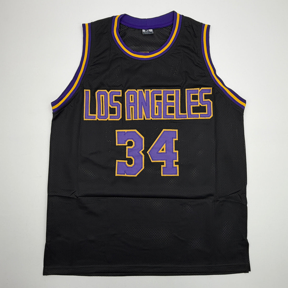 Autographed/Signed Shaquille Shaq O'Neal Los Angeles LA Black Basketball Jersey Beckett BAS COA