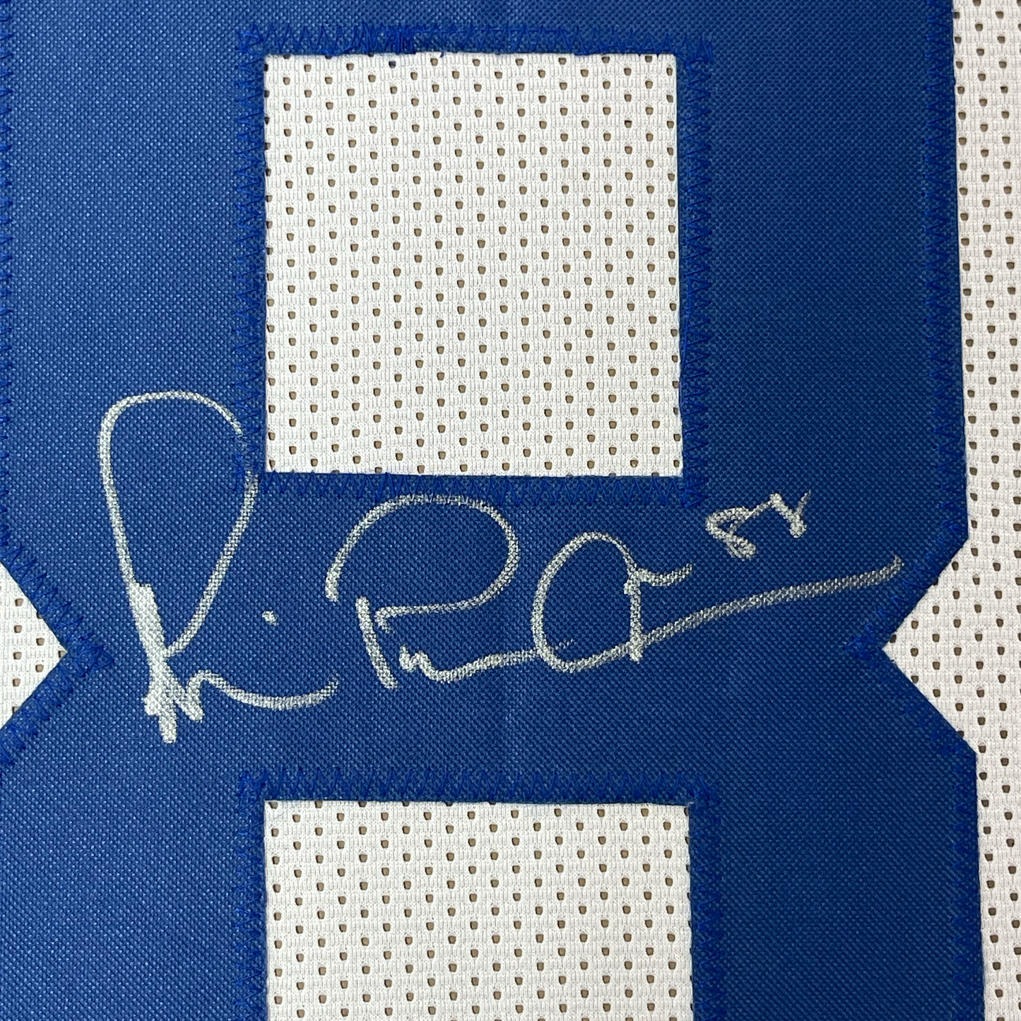 Framed Autographed/Signed Michael Irvin 35x39 Dallas White Football Jersey Beckett BAS COA