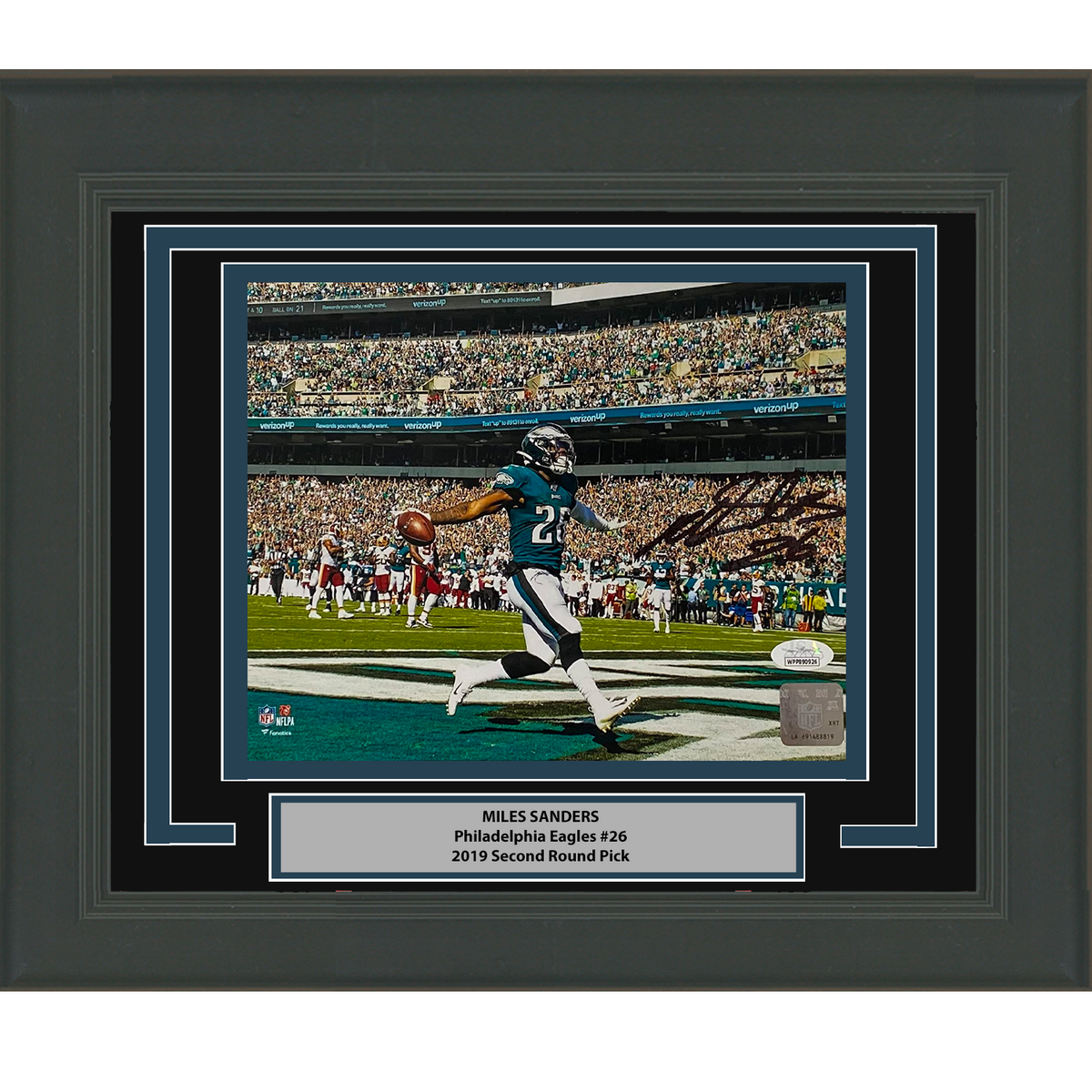 Framed Autographed/Signed Miles Sanders Philadelphia Eagles 8x10 Football Photo JSA COA #2