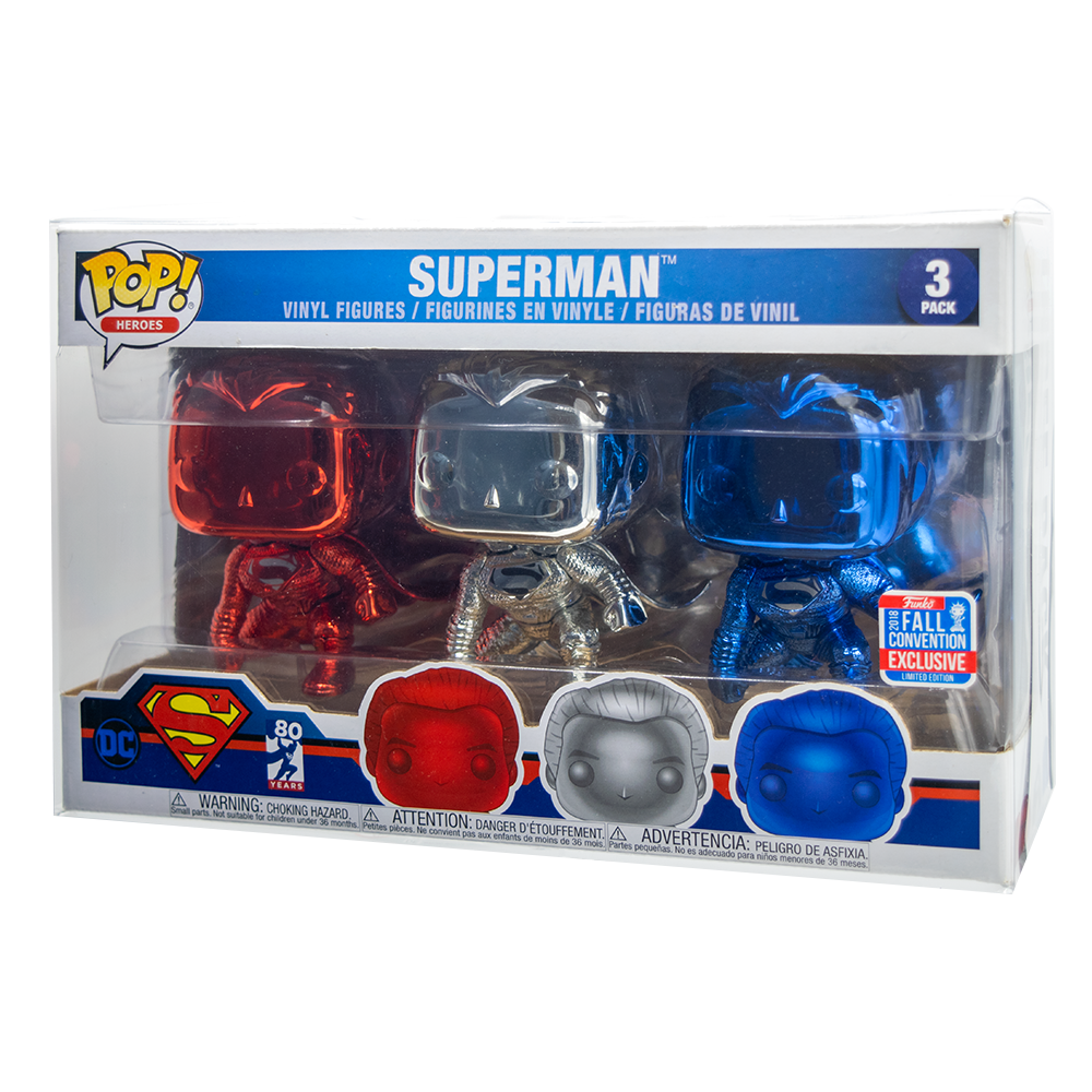 Superman Chrome 3-Pack Funko Pop! PopShield Protector