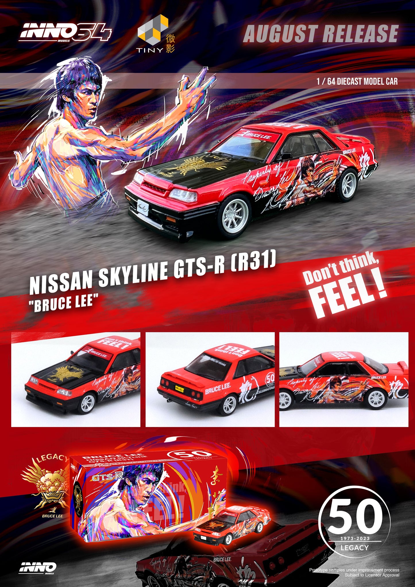 Inno64 x TINY Skyline GT-R's Series Bruce Lee 50th Anniversary 1:64