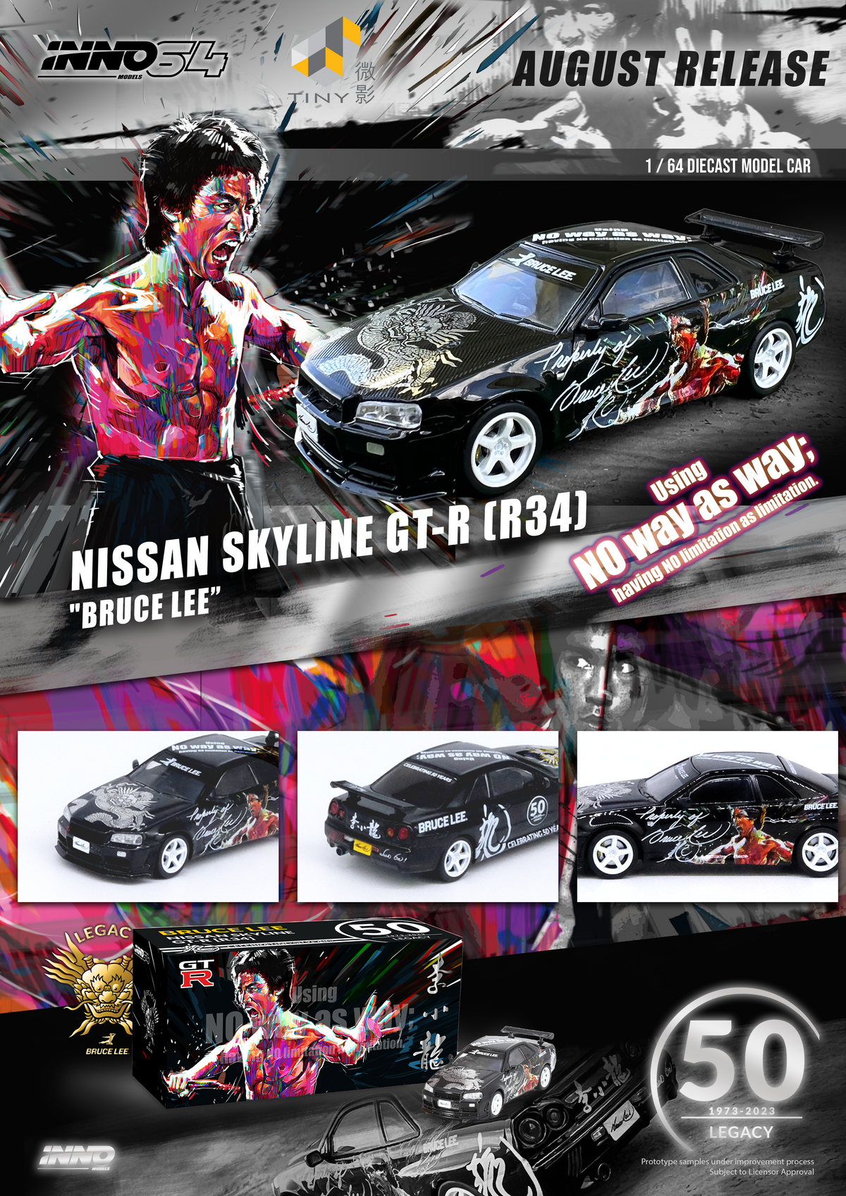 Inno64 x TINY Skyline GT-R's Series Bruce Lee 50th Anniversary 1:64