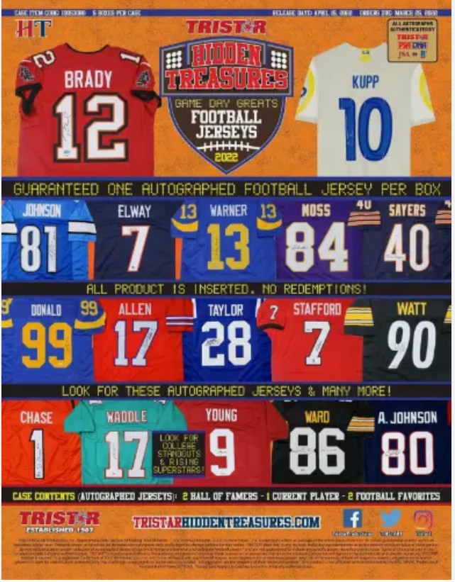 Caja de aficiones con camisetas de fútbol de los mejores del día del juego TriStar Hidden Treasures 2022
