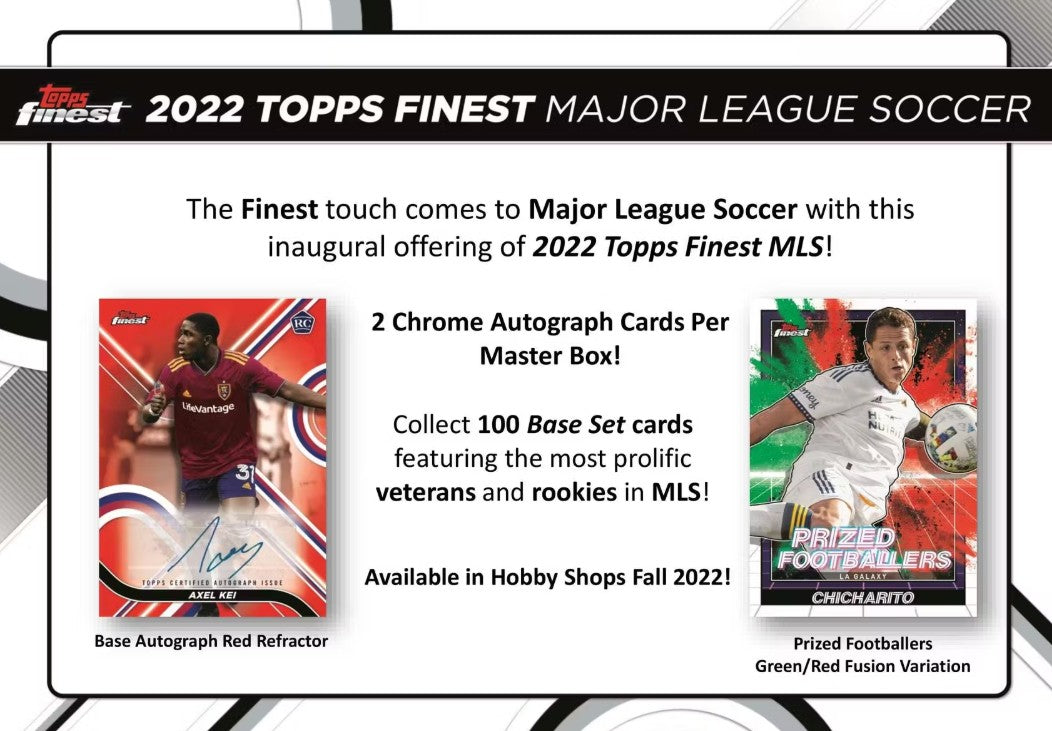 2022 Topps MLS Major League Soccer Finest Soccer Hobby Box