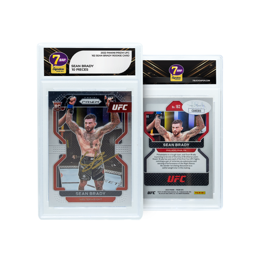 Sean Brady signed Rookie Card 2022 Panini Prizm UFC #162 Card - 7BAP Signature Series