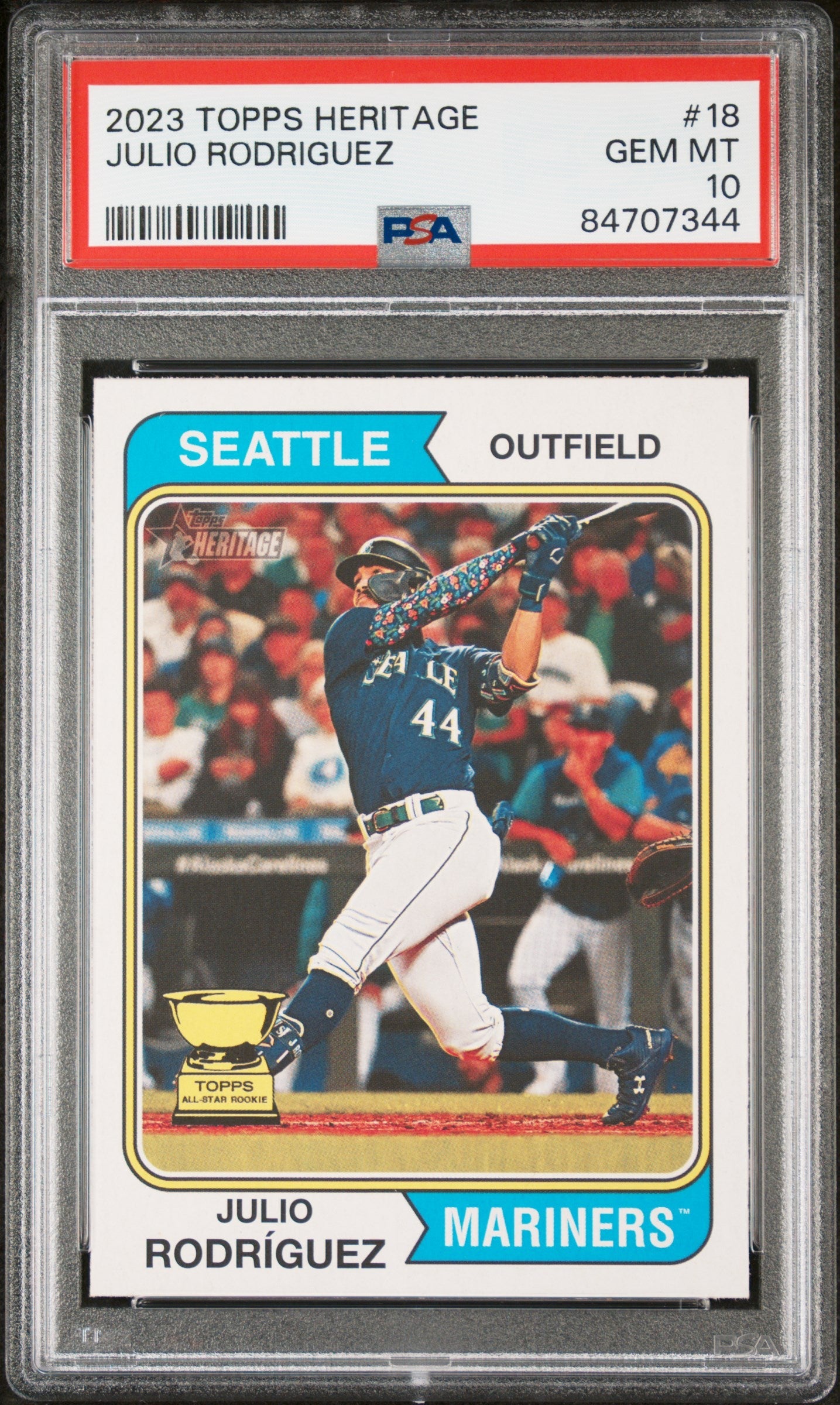2023 TOPPS HERITAGE JULIO RODRIGUEZ  #18 - PSA 10