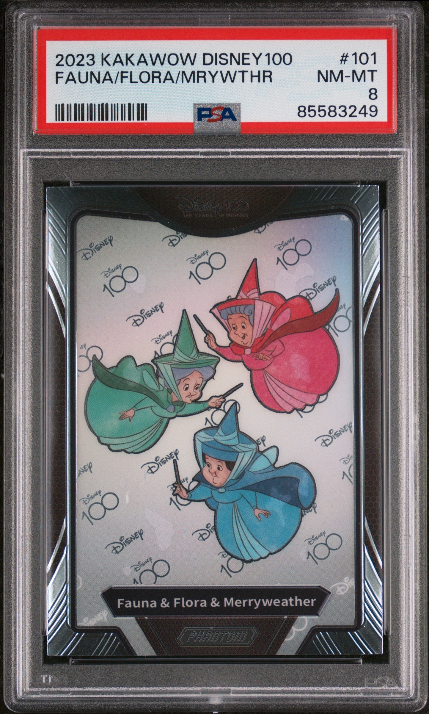 2023 KAKAWOW PHANTOM DISNEY 100 WONDROUS CHARACTER FAUNA/FLORA/MRYWTHR 101 PSA 8