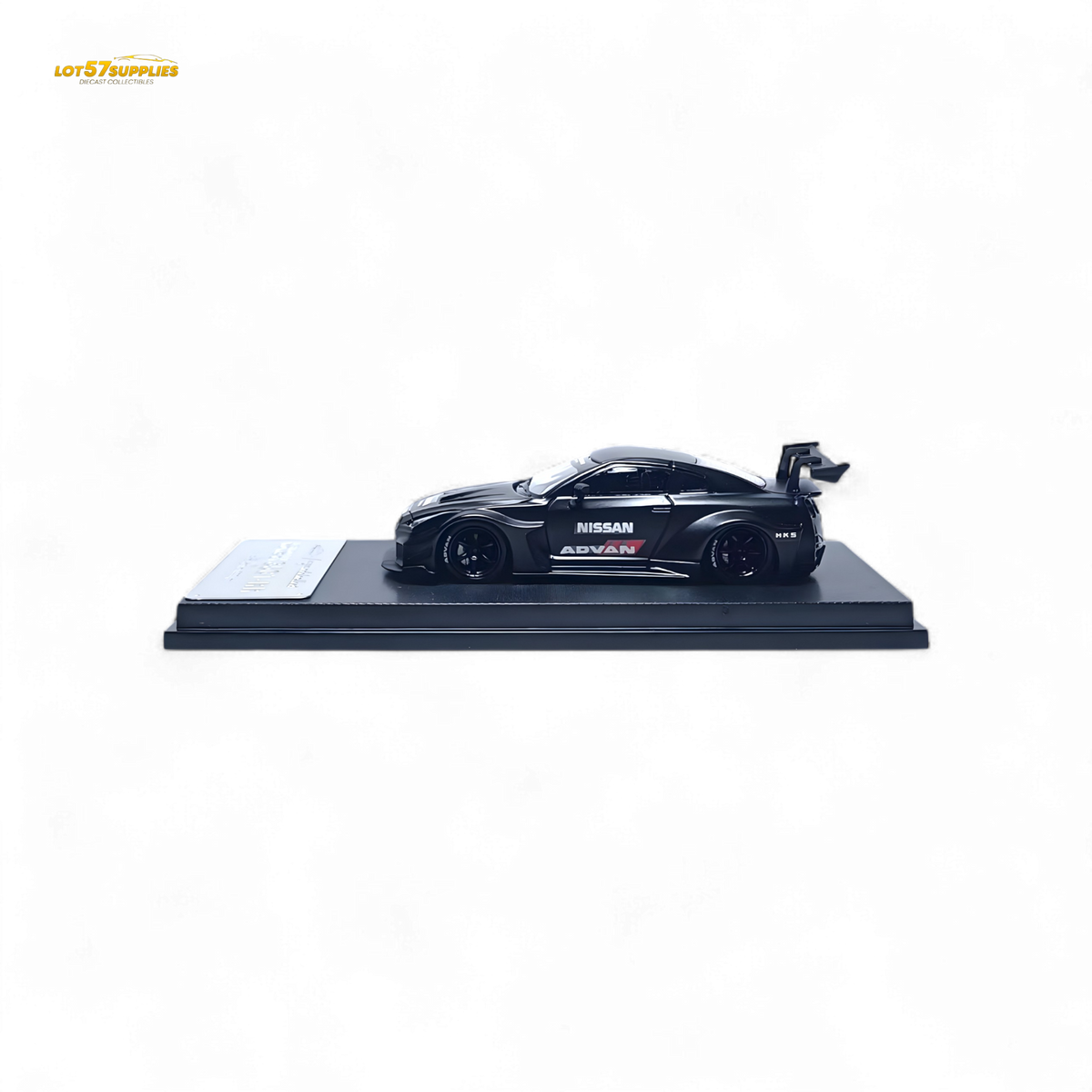 MC Nissan R35 GTR GT Matte Black Advan Liberty Walk 1:64
