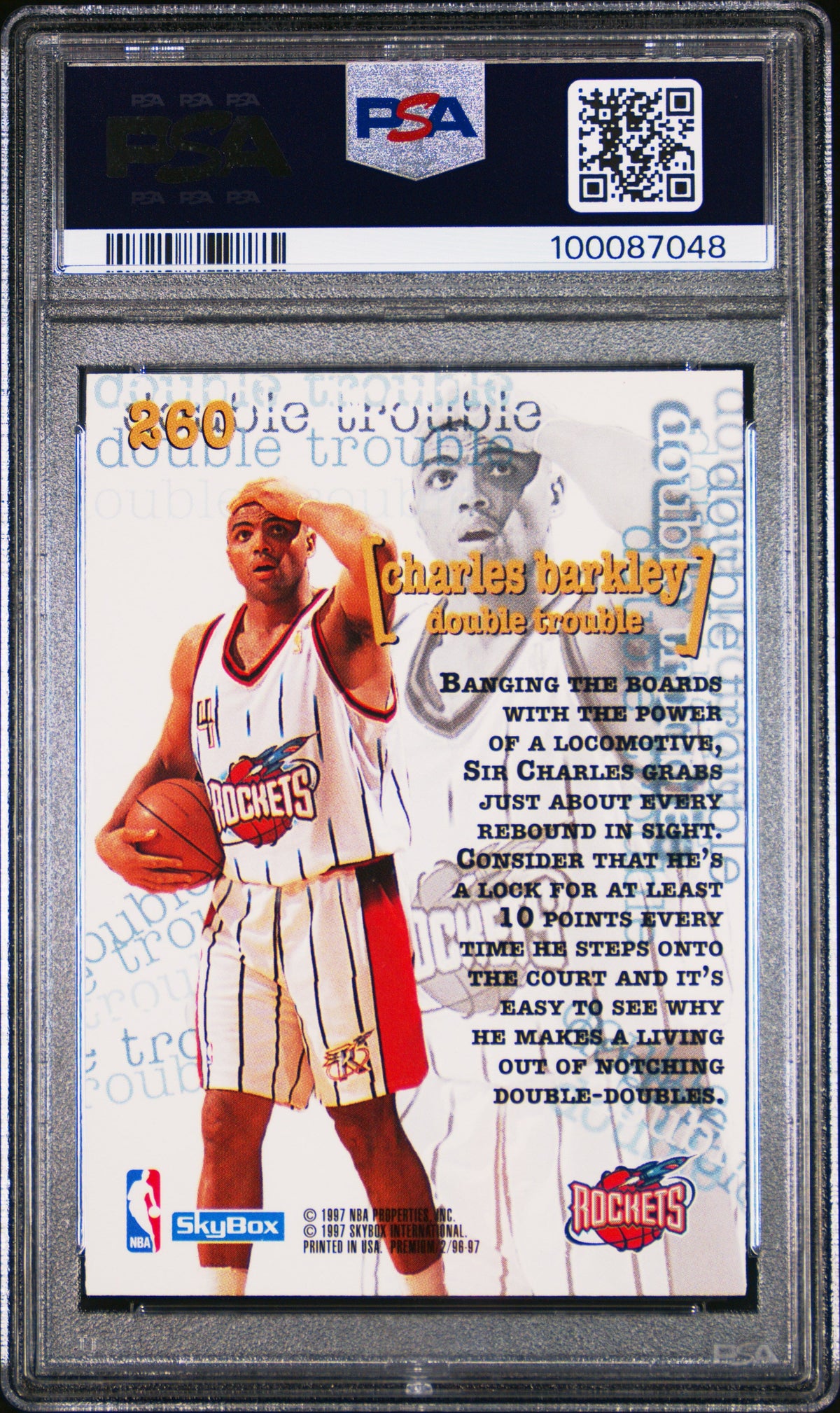 1996 SKYBOX PREMIUM CHARLES BARKLEY  #260 - PSA 10