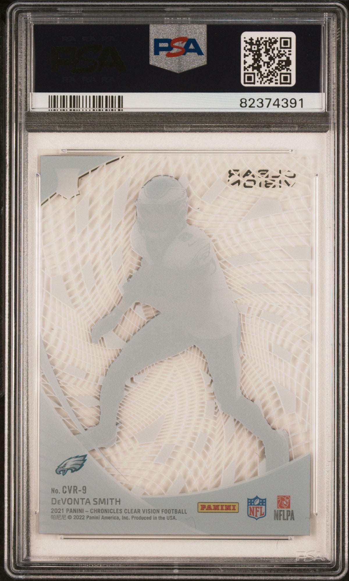 Graded 2021 Panini Chronicles DeVonta Smith #CVR9 Clear Vision Rookies Rookie RC Football Card PSA 10 Gem Mint