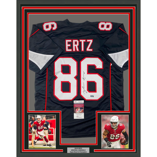 Framed Autographed/Signed Zach Ertz 35x39 Arizona Black Football Jersey JSA COA