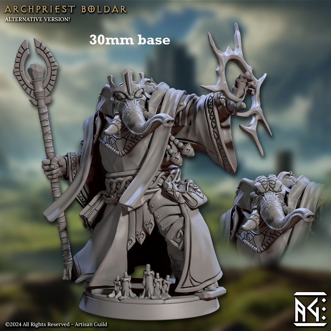 Archpriest Boldar (Male Loxodon Cleric)