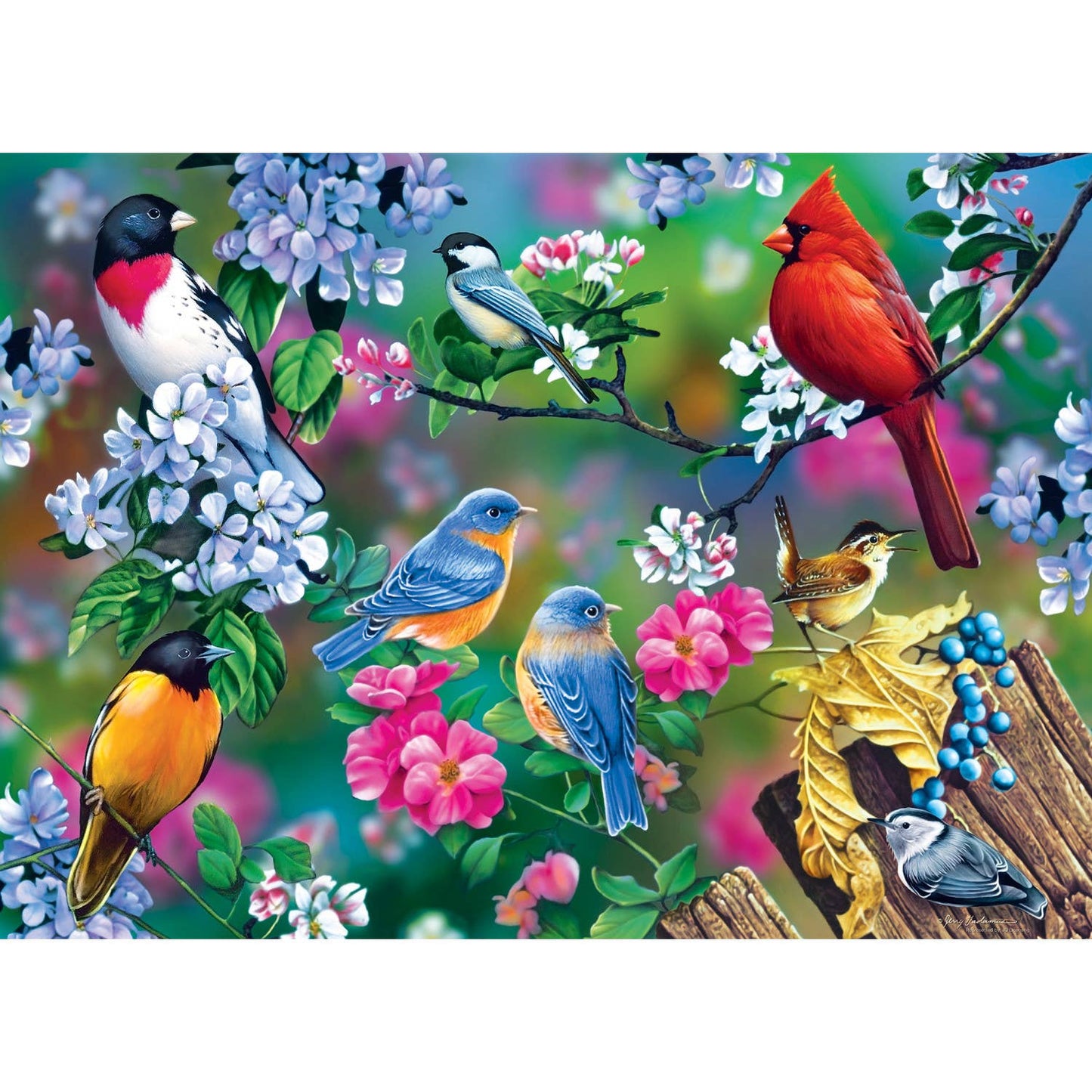 Audubon - Songbird Collage 1000 Piece Puzzle by Masterpieces Puzzles