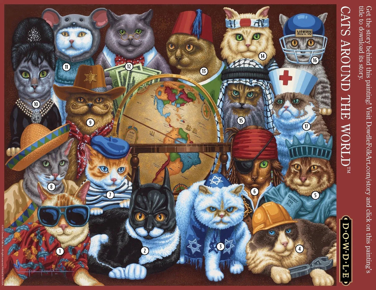 Cats Around The World 1000 Piece Jigsaw Puzzle by Dowdle Puzzles