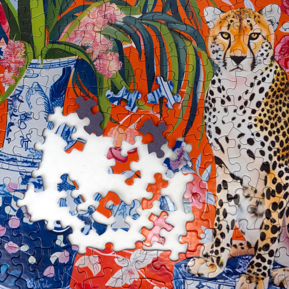 Cheetah and Ginger Jar 500 Piece Jigsaw Puzzle | Springbok Puzzles