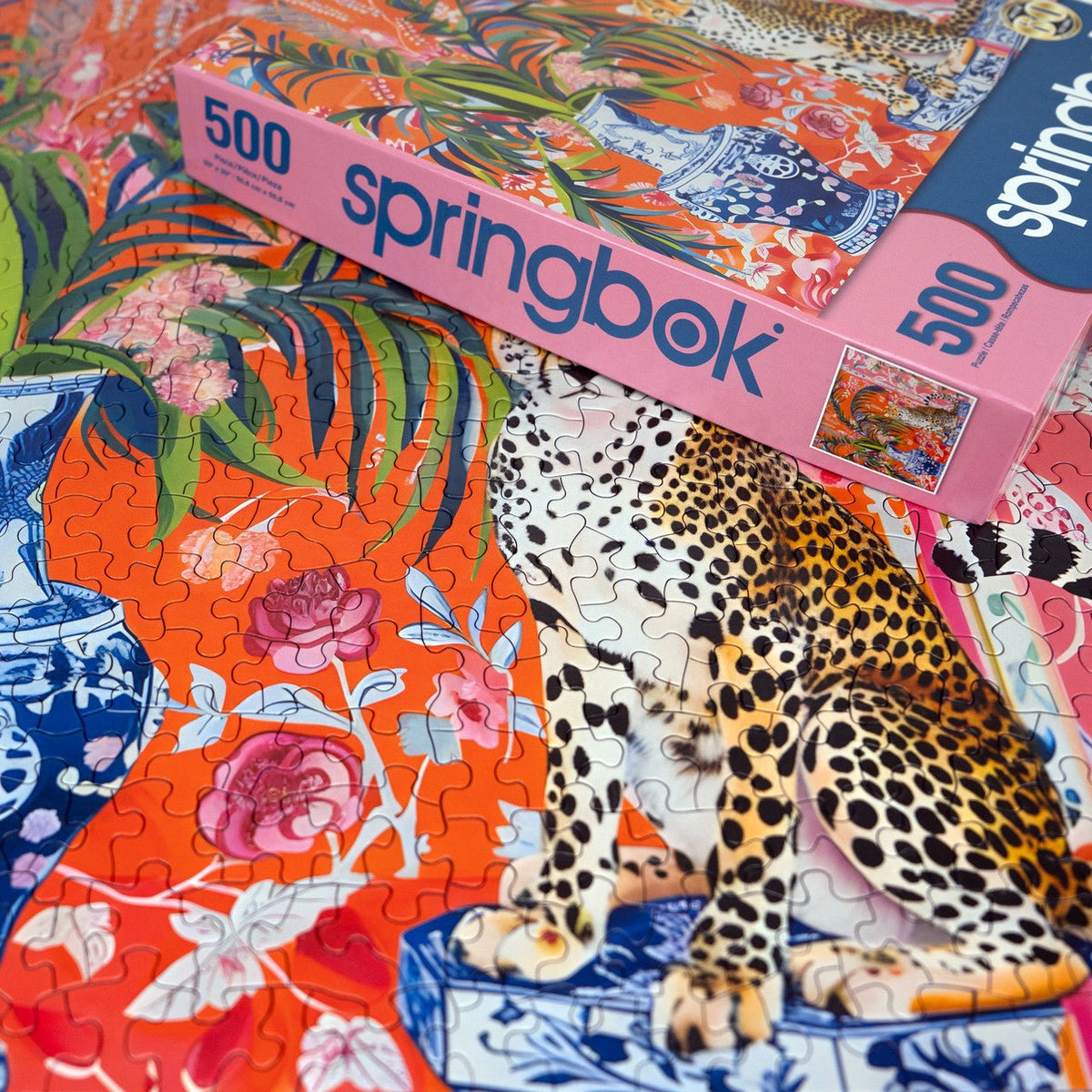 Cheetah and Ginger Jar 500 Piece Jigsaw Puzzle | Springbok Puzzles