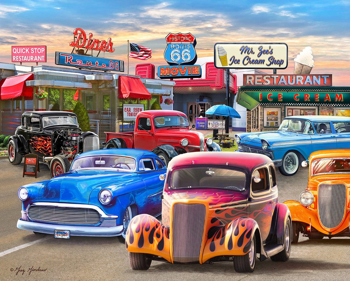 Classic Car Show 1000 Piece Jigsaw Puzzle by Springbok Puzzles