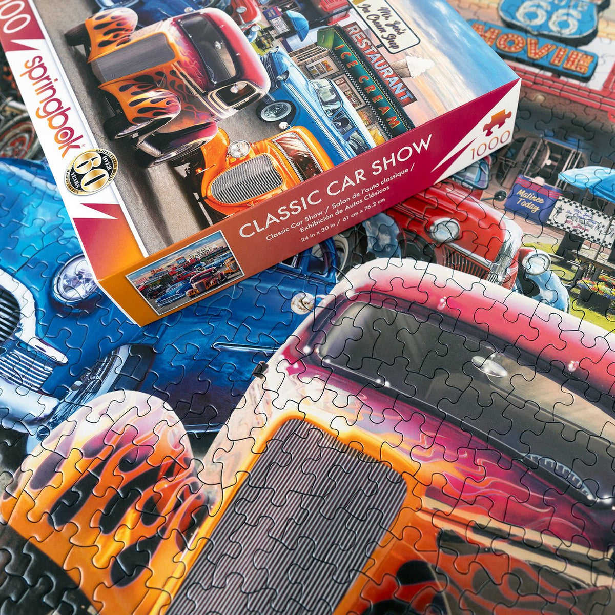 Classic Car Show 1000 Piece Jigsaw Puzzle by Springbok Puzzles