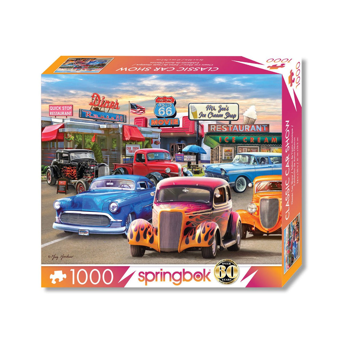 Classic Car Show 1000 Piece Jigsaw Puzzle by Springbok Puzzles