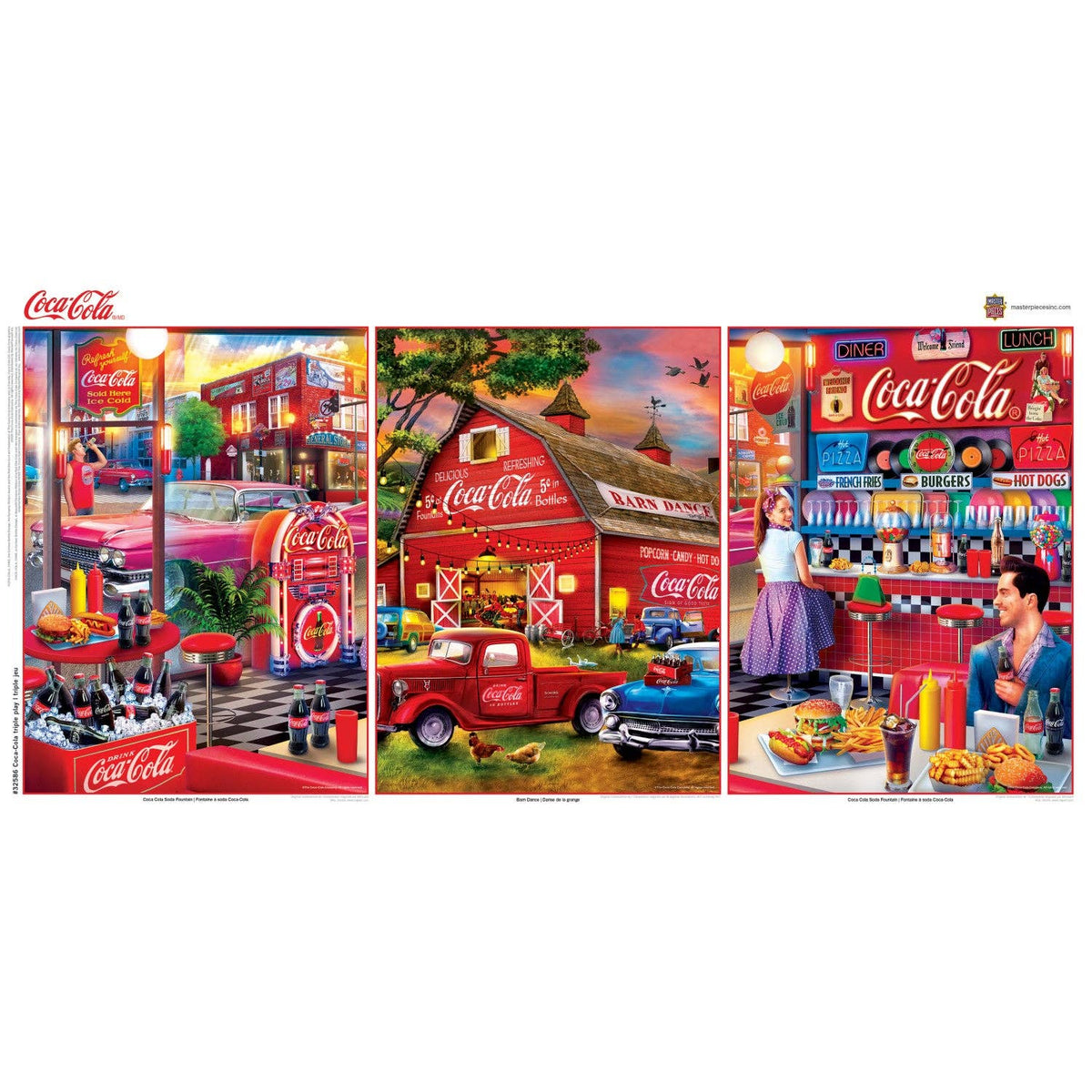 Coca-Cola - 500 Piece Jigsaw Puzzles 3 Pack by Masterpieces Puzzles