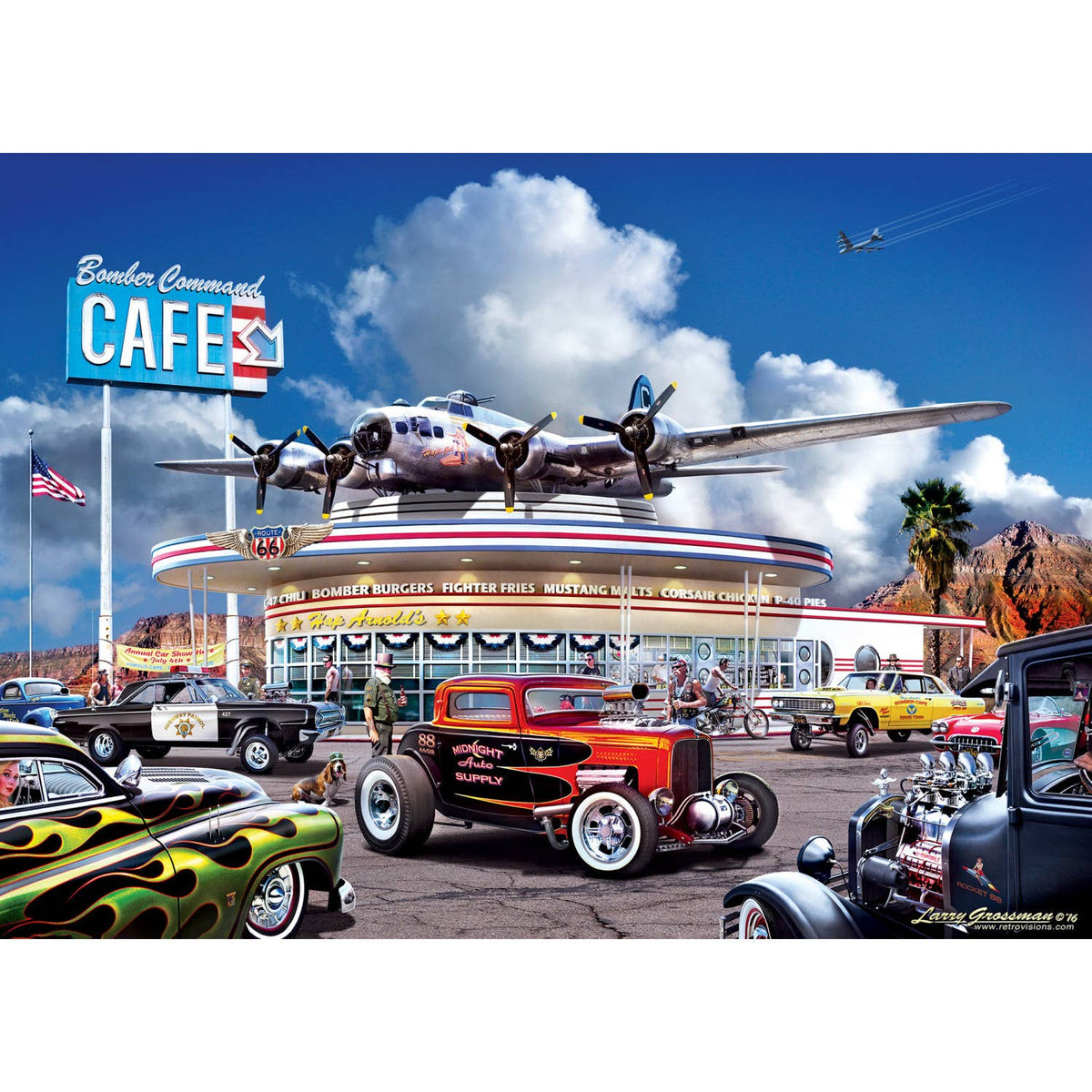 Cruisin' Route 66 Bomber Command Cafe 1000 Piece Puzzle | Masterpieces