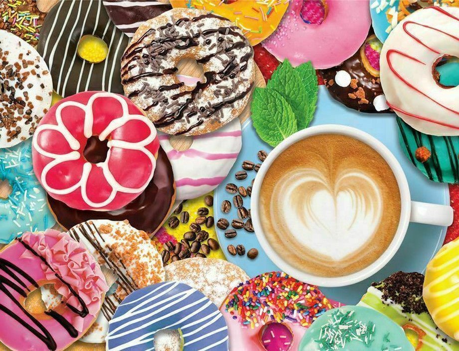 Donuts N' Coffee 500 Piece Jigsaw Puzzle by Springbok Puzzles
