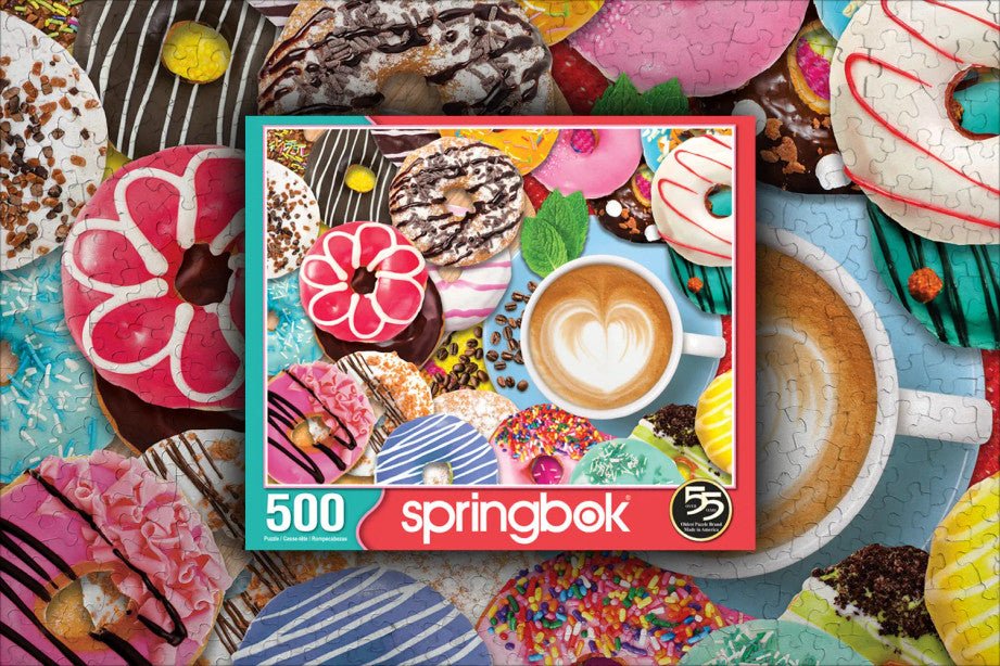 Donuts N' Coffee 500 Piece Jigsaw Puzzle by Springbok Puzzles