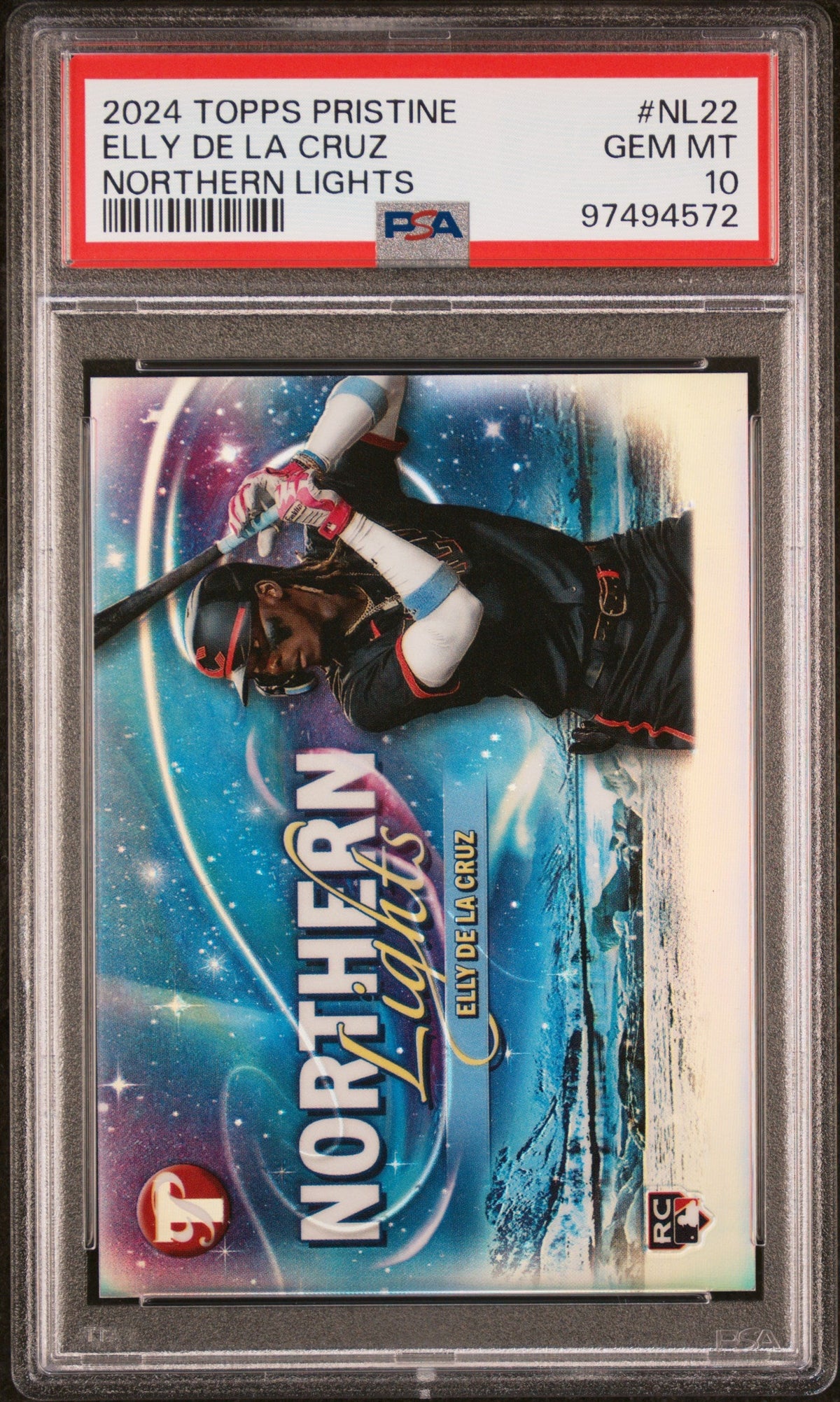 Graded 2024 Topps Pristine Elly De La Cruz #NL22 Northern Lights Rookie RC Baseball Card PSA 10 Gem Mint