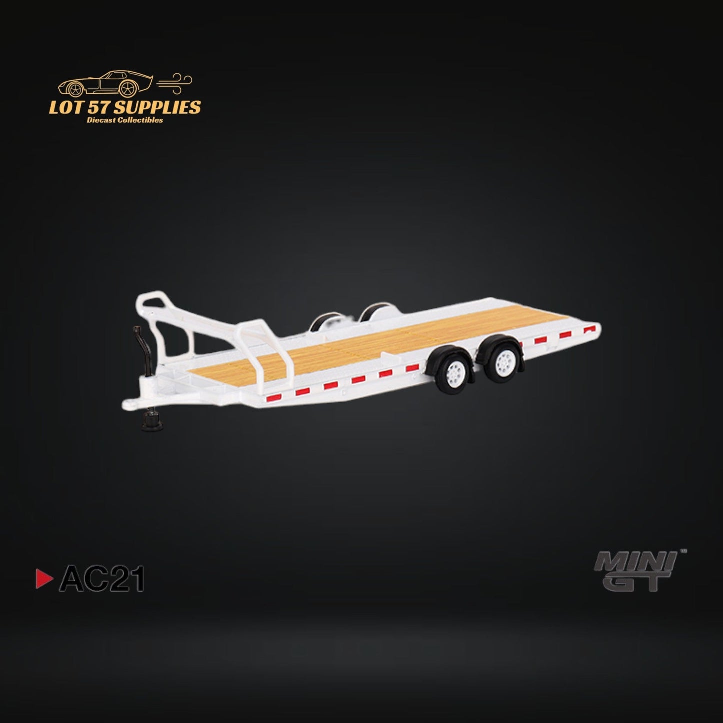 Mini-GT Car Hauler Trailer White 1:64