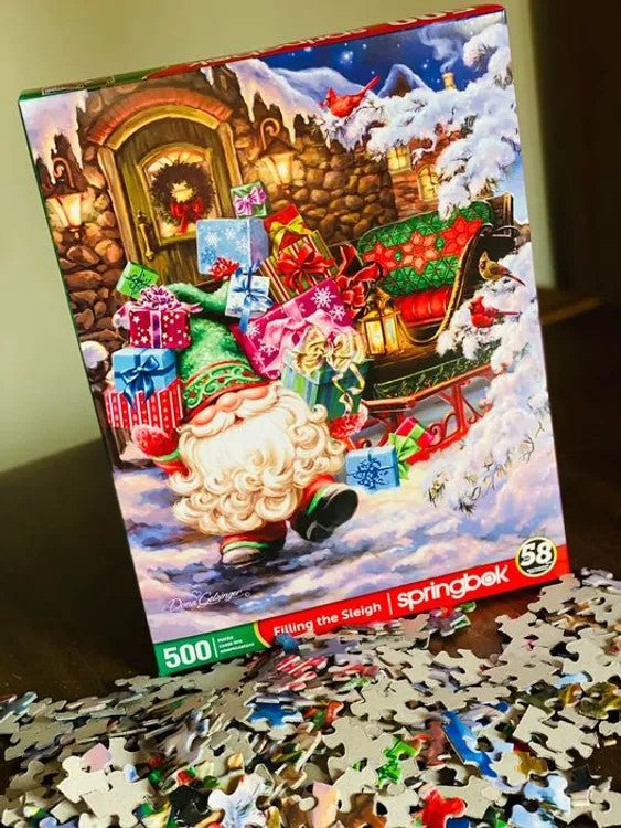 Filling the Sleigh 500 Piece Jigsaw Puzzle | Springbok Puzzles