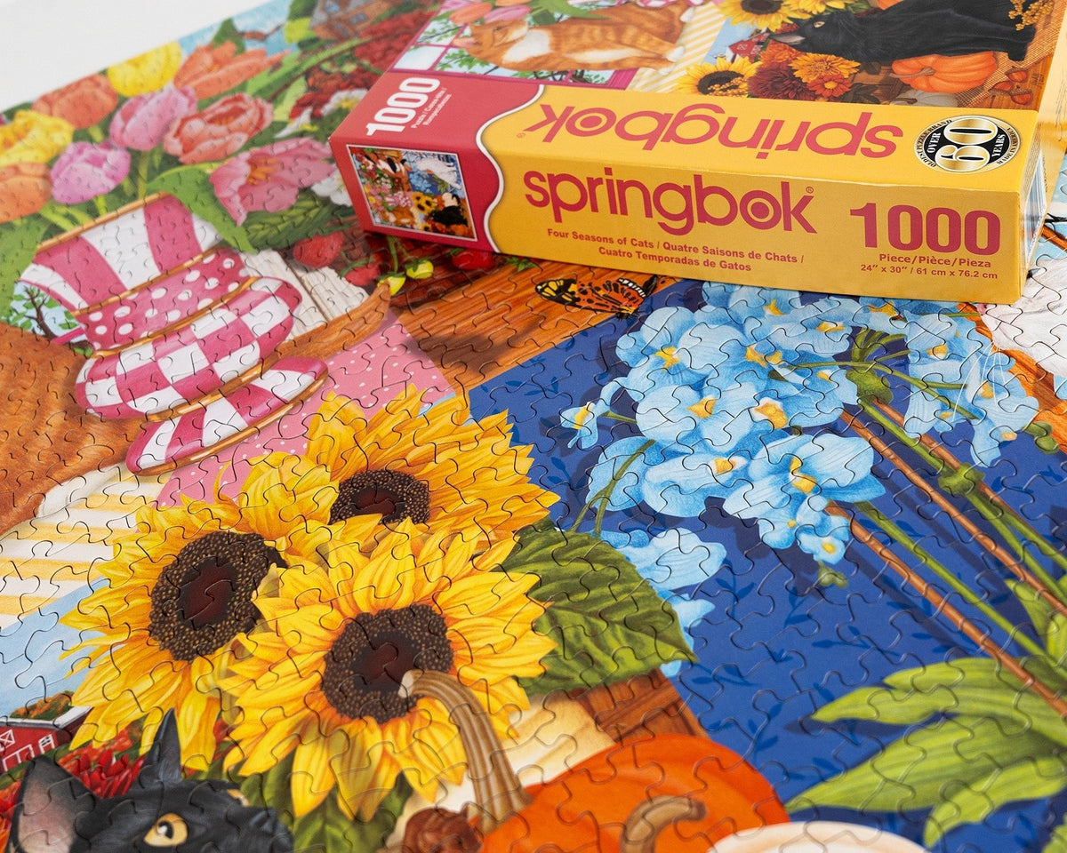 Four Seasons of Cats 1000 Piece Jigsaw Puzzle | Springbok Puzzles