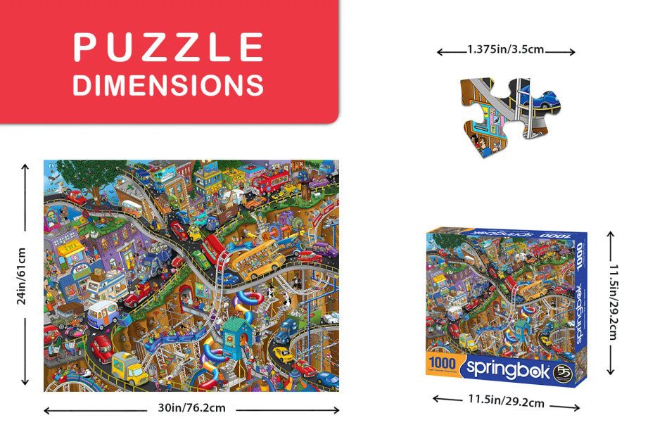 Getting Away 1000 Piece Jigsaw Puzzle by Springbok Puzzles - Wacky Rush Hour Fun