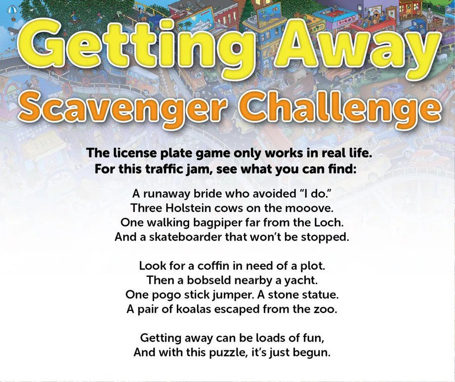 Getting Away 1000 Piece Jigsaw Puzzle by Springbok Puzzles - Wacky Rush Hour Fun