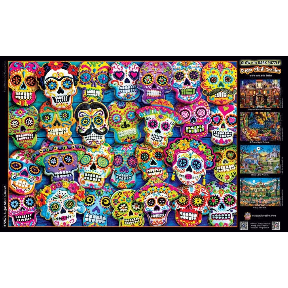 Glow in the Dark - Sugar Skull Cookies 1000 Piece Jigsaw Puzzle | Masterpieces Puzzles